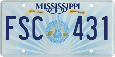 MS license plate FSC431