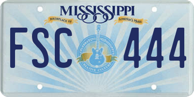 MS license plate FSC444
