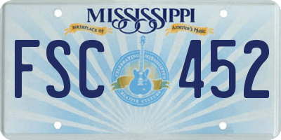 MS license plate FSC452