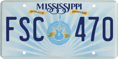 MS license plate FSC470
