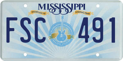 MS license plate FSC491