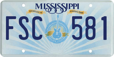 MS license plate FSC581