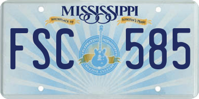 MS license plate FSC585