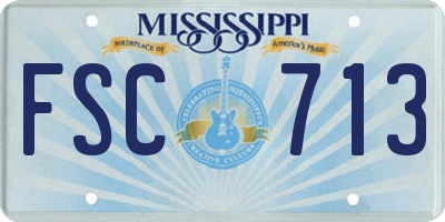 MS license plate FSC713