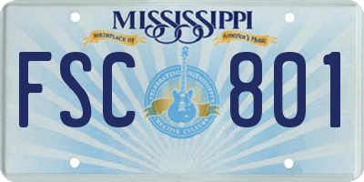 MS license plate FSC801
