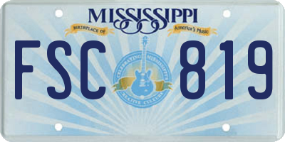 MS license plate FSC819