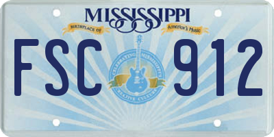 MS license plate FSC912