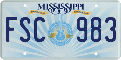 MS license plate FSC983