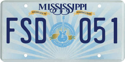 MS license plate FSD051