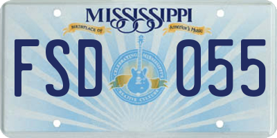 MS license plate FSD055