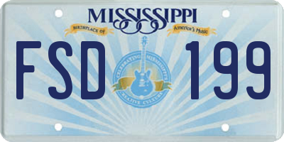 MS license plate FSD199