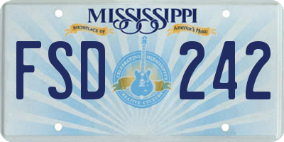 MS license plate FSD242