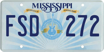 MS license plate FSD272