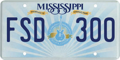 MS license plate FSD300