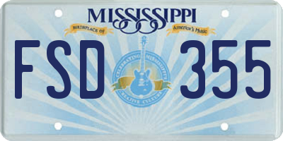 MS license plate FSD355