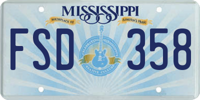 MS license plate FSD358
