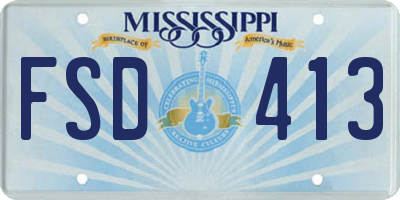 MS license plate FSD413