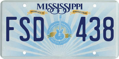 MS license plate FSD438