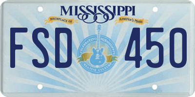 MS license plate FSD450