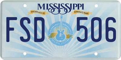 MS license plate FSD506