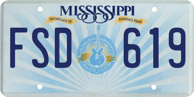 MS license plate FSD619
