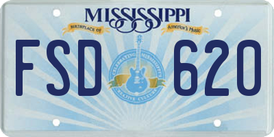 MS license plate FSD620
