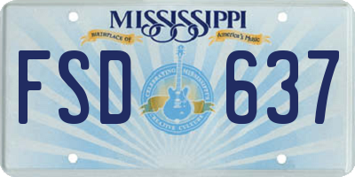 MS license plate FSD637
