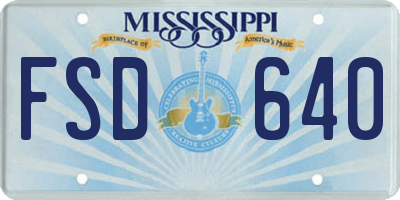 MS license plate FSD640