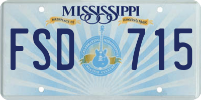 MS license plate FSD715