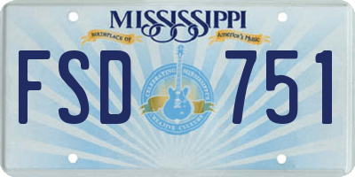MS license plate FSD751