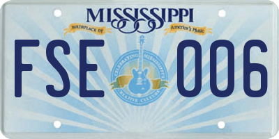 MS license plate FSE006