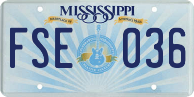 MS license plate FSE036