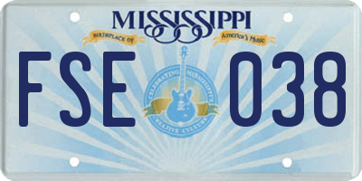 MS license plate FSE038