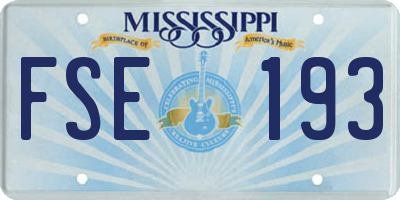 MS license plate FSE193