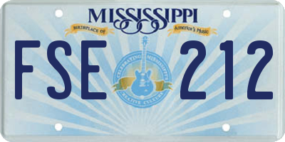 MS license plate FSE212