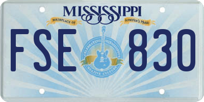 MS license plate FSE830