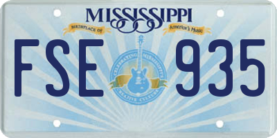 MS license plate FSE935