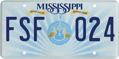 MS license plate FSF024