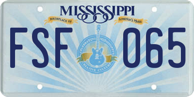 MS license plate FSF065