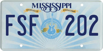MS license plate FSF202
