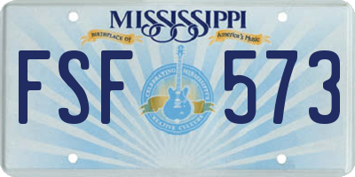 MS license plate FSF573