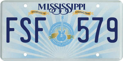 MS license plate FSF579