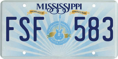 MS license plate FSF583