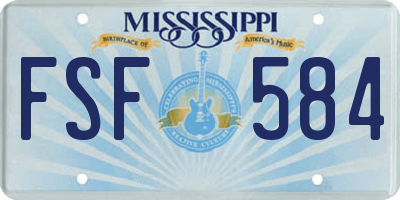MS license plate FSF584