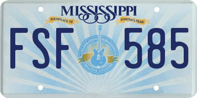 MS license plate FSF585
