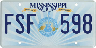 MS license plate FSF598