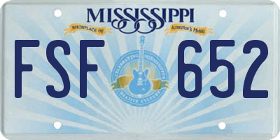 MS license plate FSF652