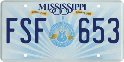 MS license plate FSF653