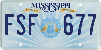 MS license plate FSF677