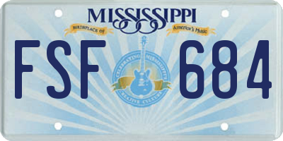 MS license plate FSF684